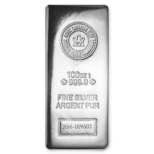 100 oz Silver Bar – Royal Canadian Mint | GoldSilver360