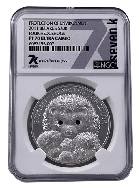 2011 Belarus Four Hedgehogs NGC PF70 Silver Coin | GoldSilver360