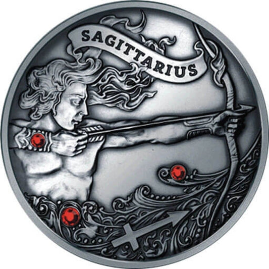 2013 Belarus Signs of the Zodiac Sagittarius Antique finish Silver Coin | GoldSilver360