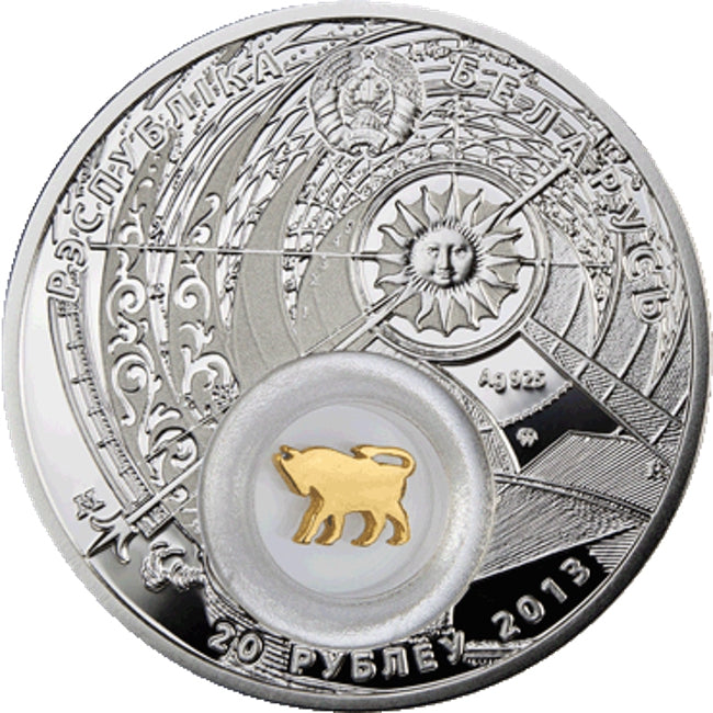 2013 Belarus Zodiac Taurus Proof Finish Silver Coin | GoldSilver360