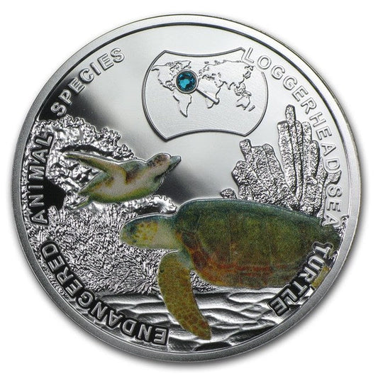 2014 Niue Loggerhead Sea Turtle Endangered Animal Species 1/2 oz Proof Silver Coin | GoldSilver360