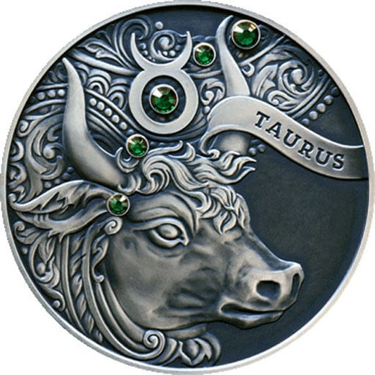 2014 Belarus Signs of the Zodiac Taurus Antique finish Silver Coin | GoldSilver360