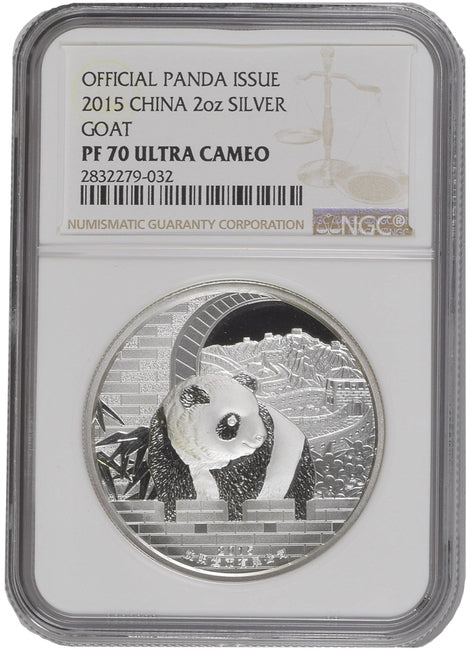 2015 China Lunar Panda Goat Silver Proof Shenyang Mint NGC 70 | GoldSilver360