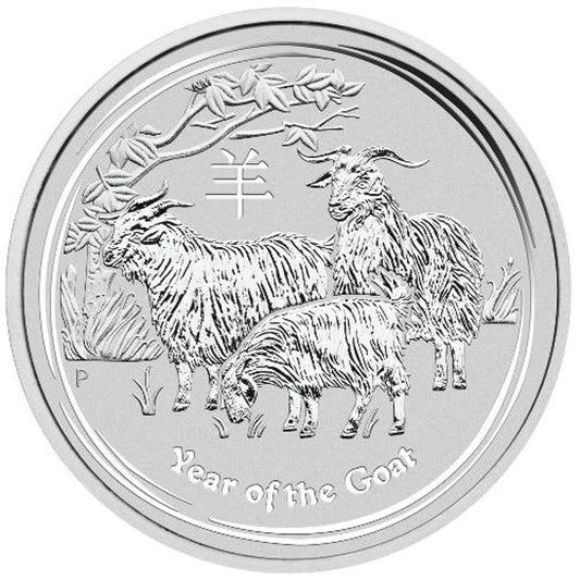 2015 1/2 oz Australian Silver Lunar Goat Coin (BU) Series II | GoldSilver360