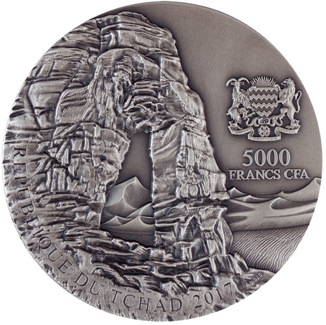 2017 CHAD LIBYAN DESERT GLASS – METEORITE ART SERIES 5 OZ SILVER COIN | GoldSilver360