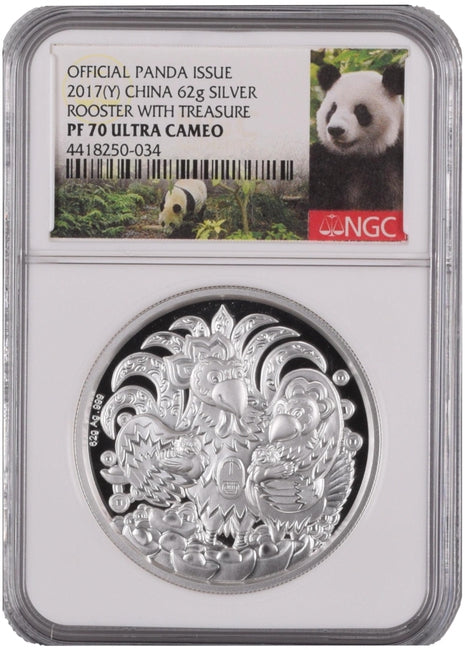 2017 China Lunar Panda Rooster Silver Proof Shenyang Mint NGC 70 | GoldSilver360