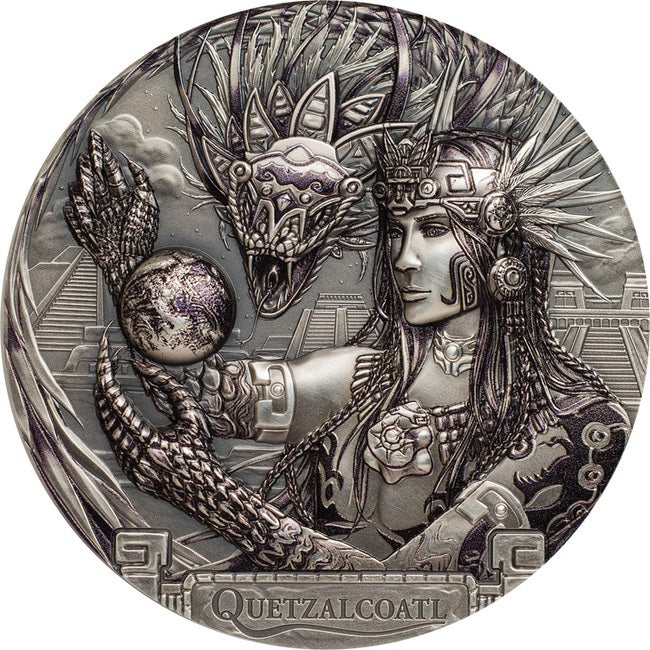 2017 Cook Islands 3 oz Silver Quetzalcoatl Aztec Gods Of The World Coin | GoldSilver360