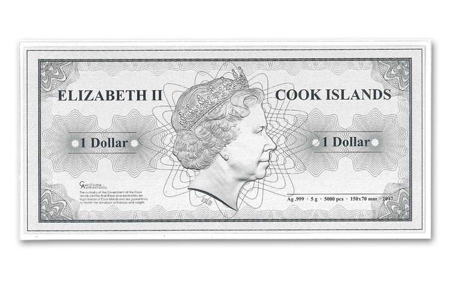 2017 Cook Islands 1 Dollar 5 gram Silver London Skyline Dollar Note | GoldSilver360