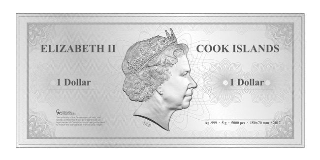 2017 Cook Islands 1 Dollar 5 gram Silver Hong Kong Skyline Dollar Note | GoldSilver360