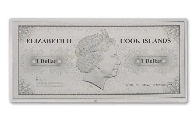 2018 Cook Islands 1 Dollar 5 gram Silver Paris Skyline Dollar Note | GoldSilver360