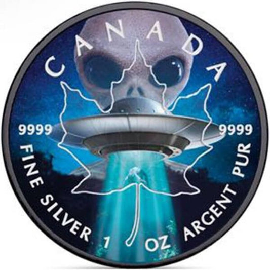 2018 Canada 1 oz Silver Maple Leaf UFO Glow in the Dark $5 Coin | GoldSilver360