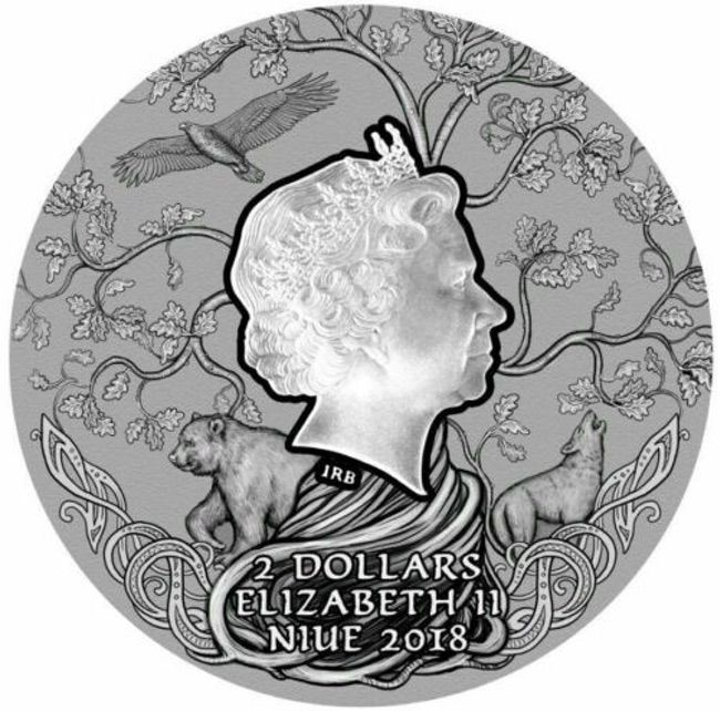 2018 Niue 2 oz Antique Silver Slavic Gods: Perun God of Thunder | GoldSilver360