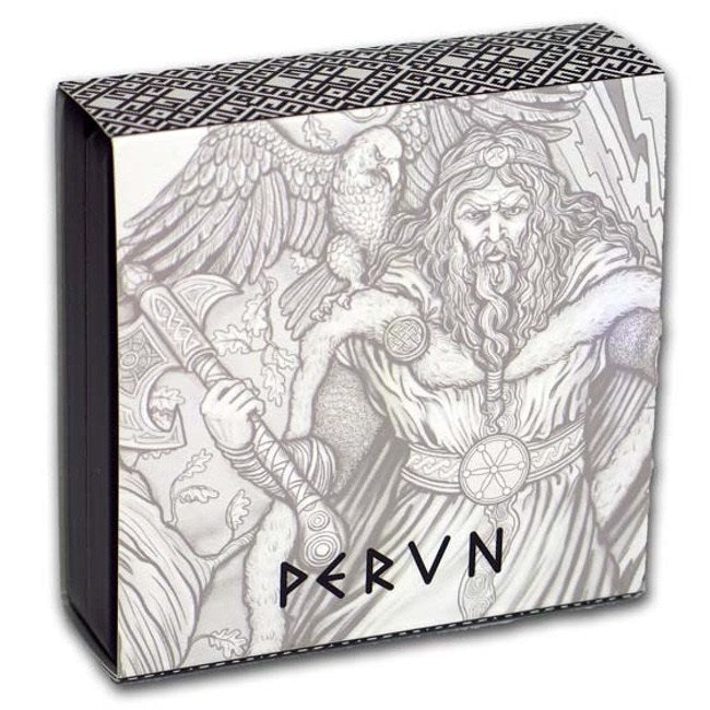 2018 Niue 2 oz Antique Silver Slavic Gods: Perun God of Thunder | GoldSilver360