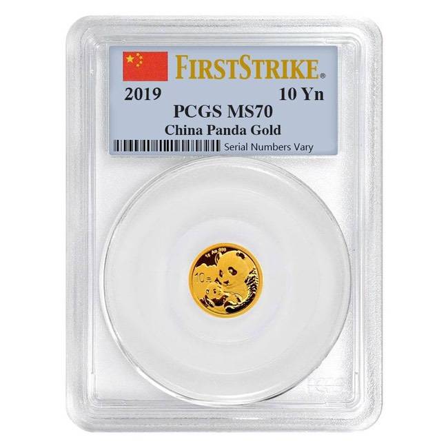 2019 1 Gram China Gold Panda 10 Yuan PCGS MS70 First Strike | GoldSilver360