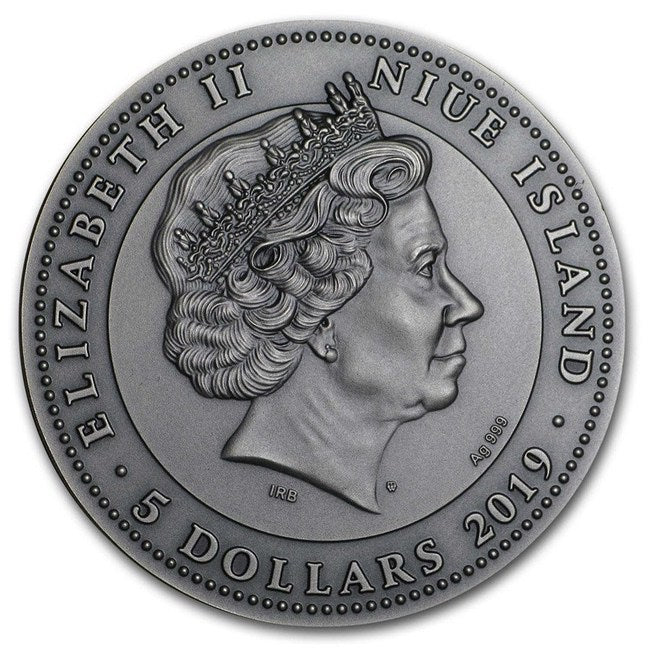 2019 Niue 2 oz Antique Silver Chariot | GoldSilver360