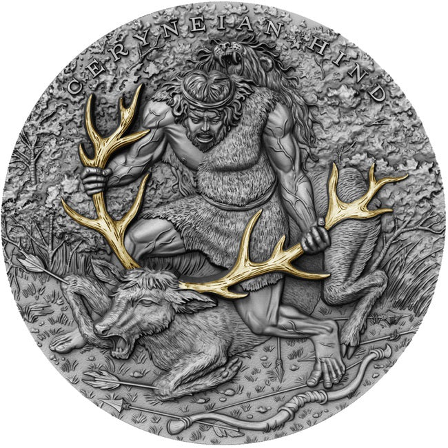 2020 Niue 2 oz CERYNEIAN HIND – TWELVE LABOURS OF HERCULES Silver Coin | GoldSilver360