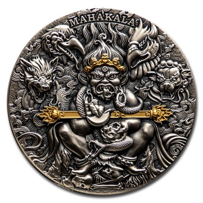 2020 Republic of Cameroon 2 oz Antique Silver Mahakala | GoldSilver360