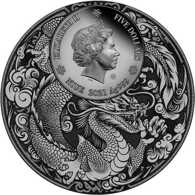 2021 Niue 2 oz Antique Silver Chinese Heroes - LIU BEI | GoldSilver360