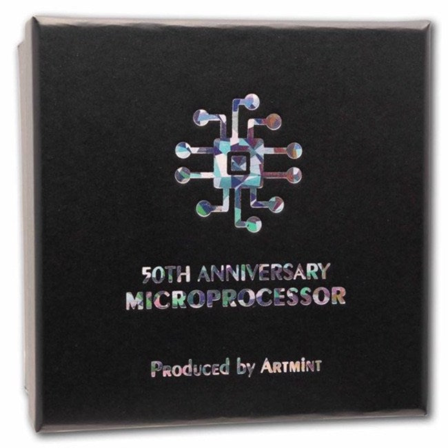 2021 Niue 2 oz Silver Antique Microchip 50th Anniversary Coin | GoldSilver360