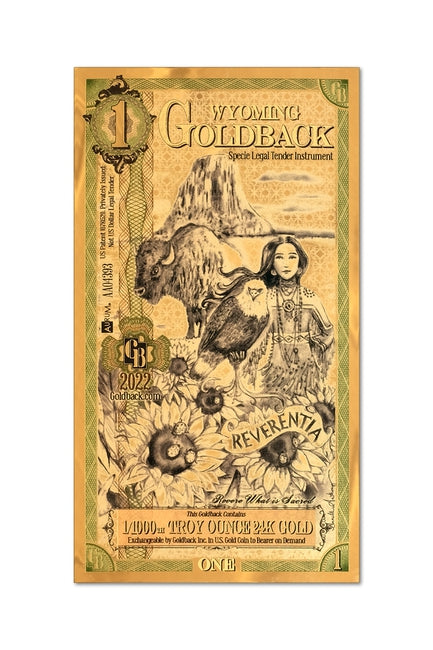 1 Wyoming Goldback (10 Pack) - Aurum Gold Note (24k) | GoldSilver360