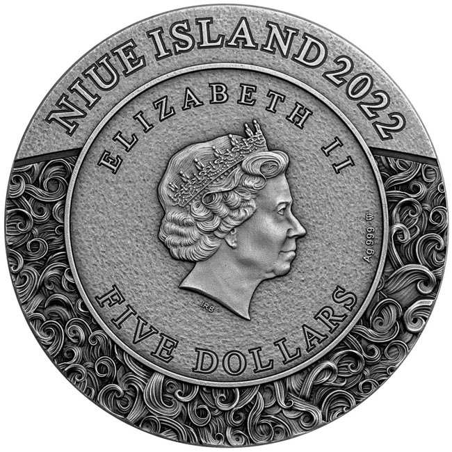 2022 Niue THEMIS GODDESS SERIES 2 OZ PURE SILVER ANTIQUED COIN | GoldSilver360