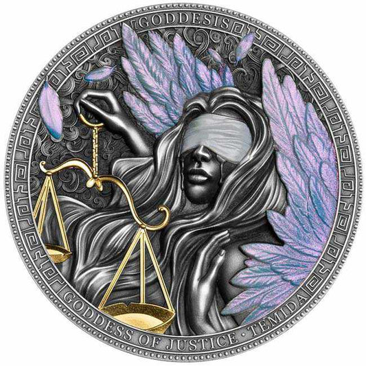 2022 Niue THEMIS GODDESS SERIES 2 OZ PURE SILVER ANTIQUED COIN | GoldSilver360