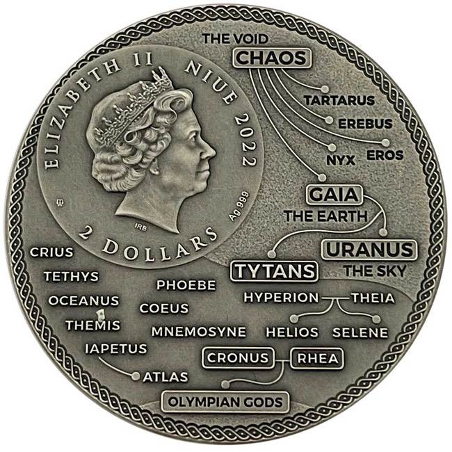 2022 Niue RHEA Greek Titans 2 Oz Silver Coin 2$ | GoldSilver360