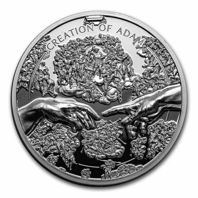 2023 Cook Islands 1 oz Antique Silver X-Ray: Creation of Adam | GoldSilver360