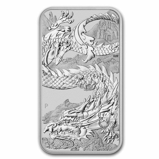 2023 Australia 1 oz Silver Dragon Rectangular Coin BU | GoldSilver360