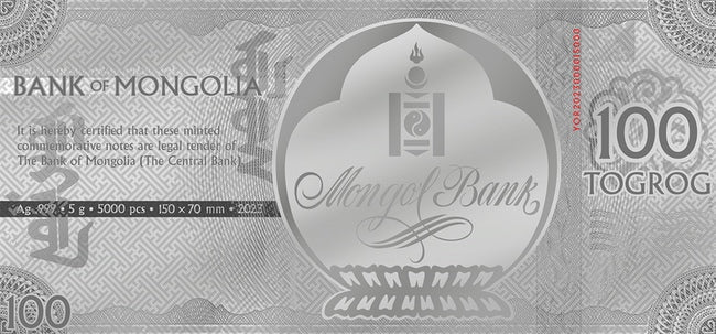 2023 Mongolia Lunar Year of the Rabbit Silver Note | GoldSilver360