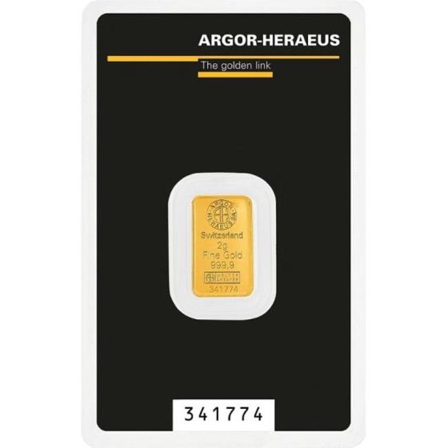 2 gram Argor-Heraeus Kinebar Gold Bar | GoldSilver360