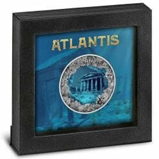 2019 Niue ATLANTIS THE SUNKEN CITY WITH AQUA EPOXY 2 Oz 5$ Silver Coin | GoldSilver360