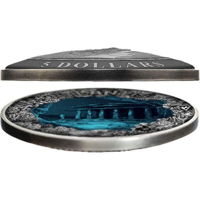 2019 Niue ATLANTIS THE SUNKEN CITY WITH AQUA EPOXY 2 Oz 5$ Silver Coin | GoldSilver360