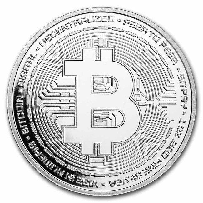 Bitcoin 1 oz .999 Commemorative Limited BITPAY Silver Round | GoldSilver360