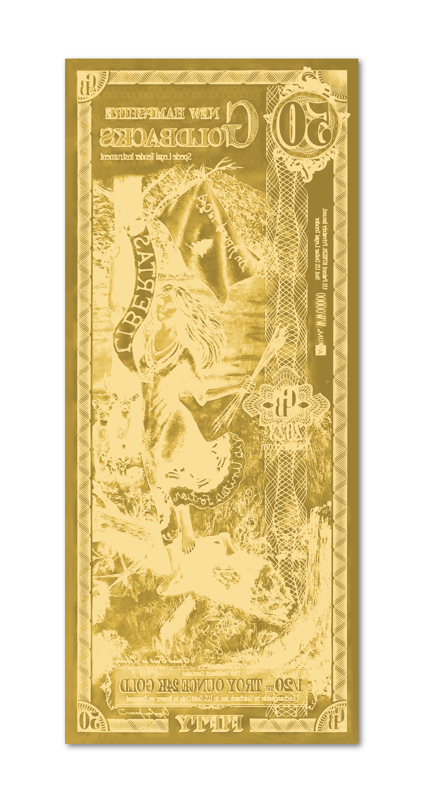 50 New Hampshire Goldback - Aurum Gold Note (24k) | GoldSilver360