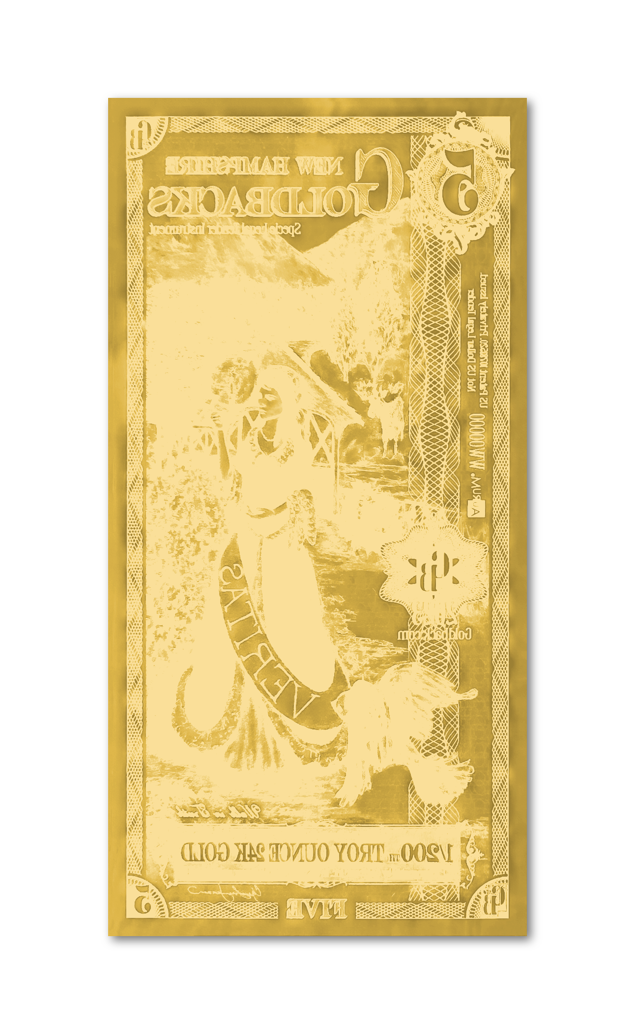 5 New Hampshire Goldback - Aurum Gold Note (24k) | GoldSilver360