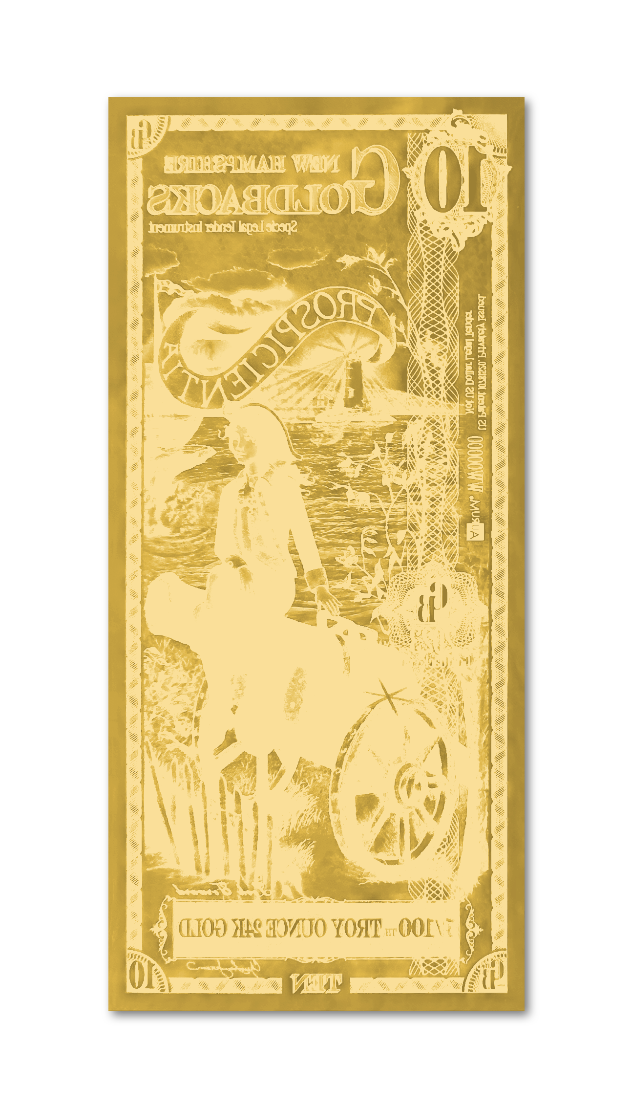 10 New Hampshire Goldback - Aurum Gold Note (24k) | GoldSilver360