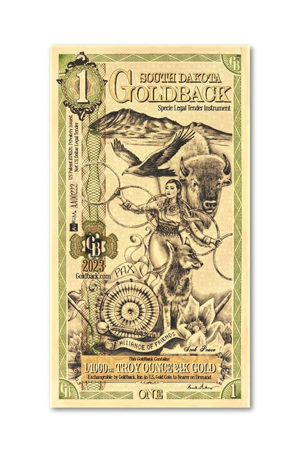 1 South Dakota Goldback - Aurum Gold Note (24k) | GoldSilver360