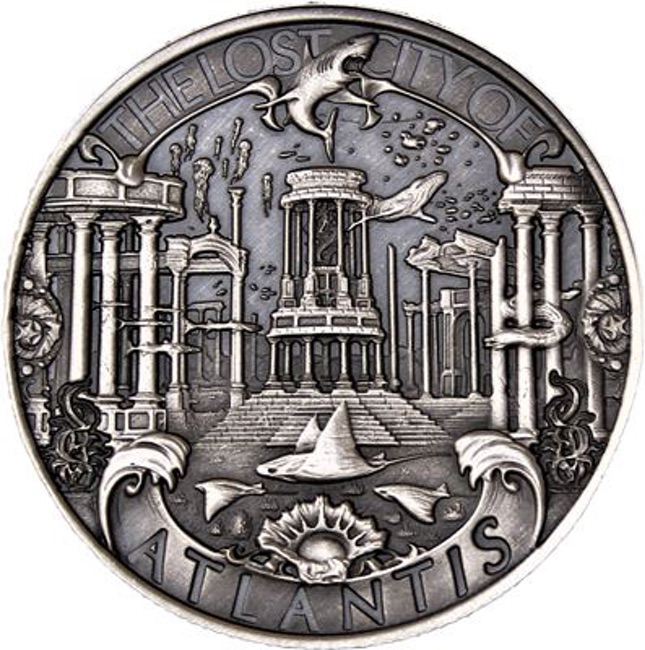 Atlantis 1 oz Silver Round - Mythical Cities Series Antique Finish (.999 Pure) | GoldSilver360