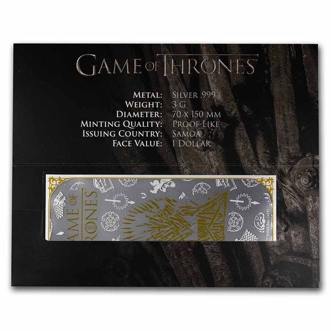 Game of Thrones Samoa 3 gram Silver Note | GoldSilver360