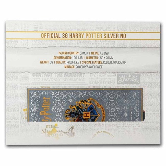 Harry Potter Samoa 3 gram Silver Note | GoldSilver360